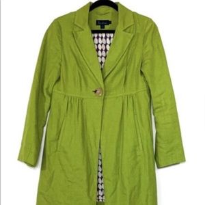 Boden 1-Button Lined Linen Trench Coat. Sz 12 UK